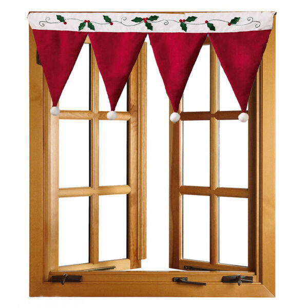 Christmas Ornaments For Leisure Home Use Red Curtains