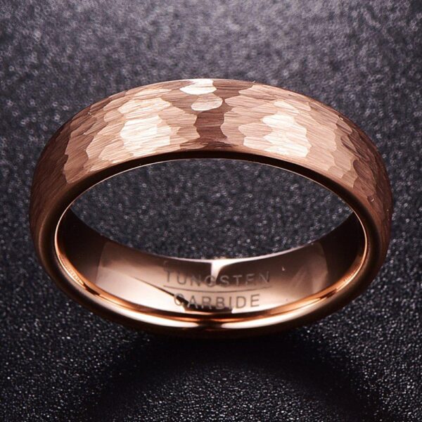 Rose Gold Faceted Ring 4MM Wide - Image 3