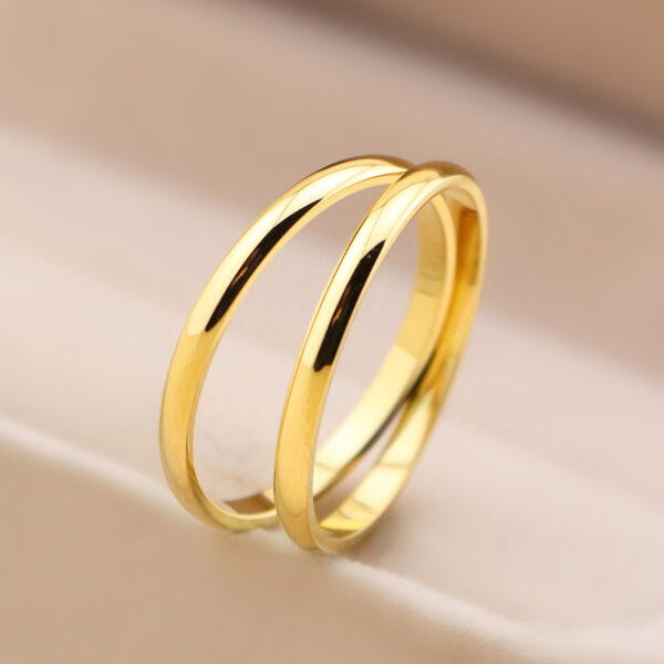 Titanium Steel 18k Gold Tail Ring - Image 5