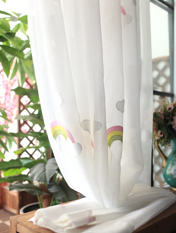 Rainbow Mesh Curtains French Pastoral Embroidery Yarn - Image 3