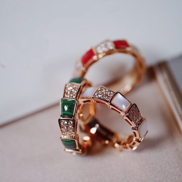 Snakebone Ring Sterling Silver 18k Gold Plated - Image 5