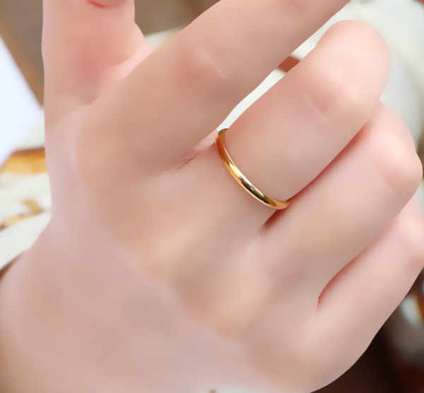 Titanium Steel 18k Gold Tail Ring - Image 3
