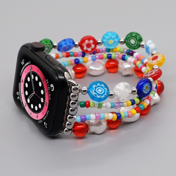 Soft Pottery Glass Pearl Beaded Jewelry Watch Strap - Image 2