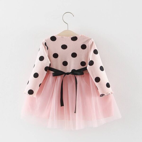 Girl's Polka Dot Dress with Daisy Appliques - Image 5