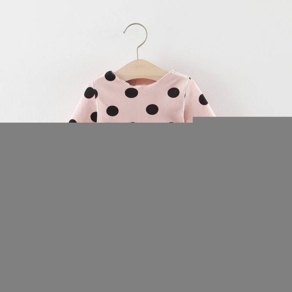 Girl's Polka Dot Dress with Daisy Appliques - Image 4