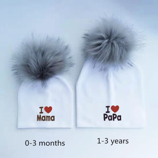 Baby's I Love Mama and Papa Winter Hat - Image 3