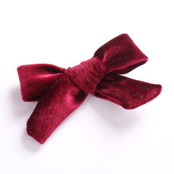 Cute Bow Hair Clip - Red Wine