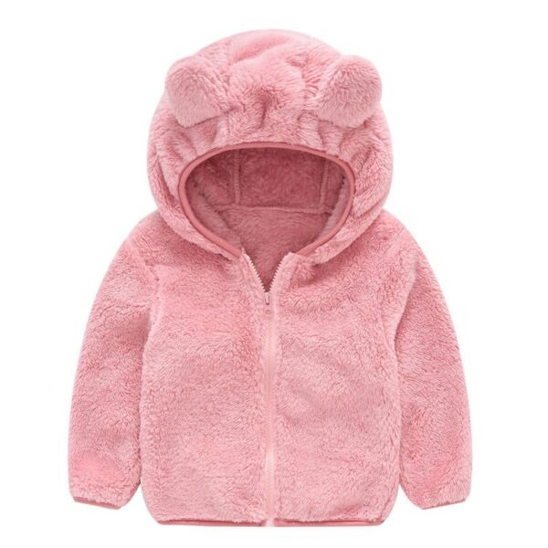 Fleece Baby Coat with Bear Ears - Image 4