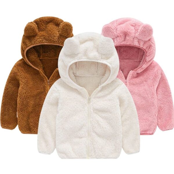 Fleece Baby Coat with Bear Ears