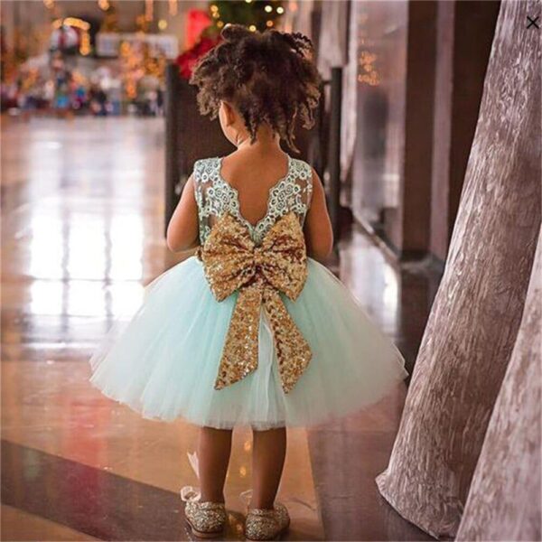 Girl's Sequined Bow Dress - Image 5