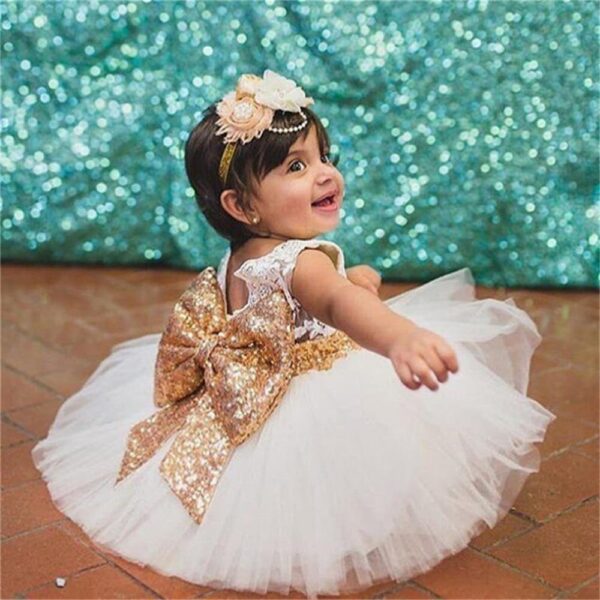 Girl's Sequined Bow Dress