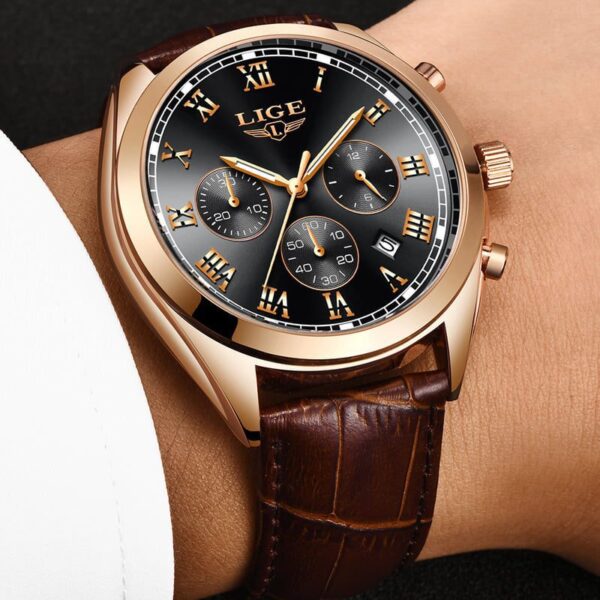 Men's Luxury Waterproof 24 Hour/Date Quartz Watch - Image 4