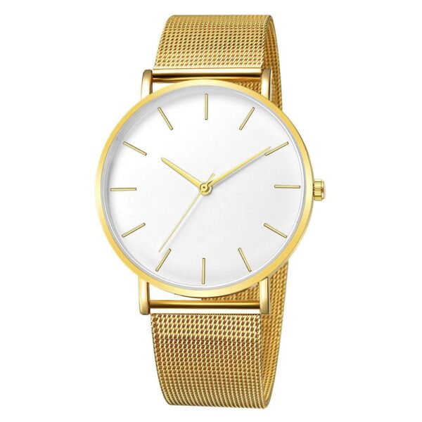 Women's Ultra-Thin Wrist Watch - Gold / White