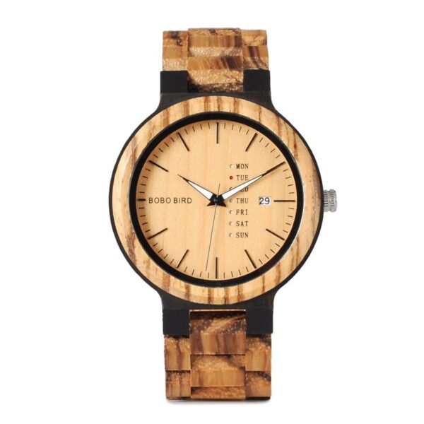 Wooden Watch with Colorful Band