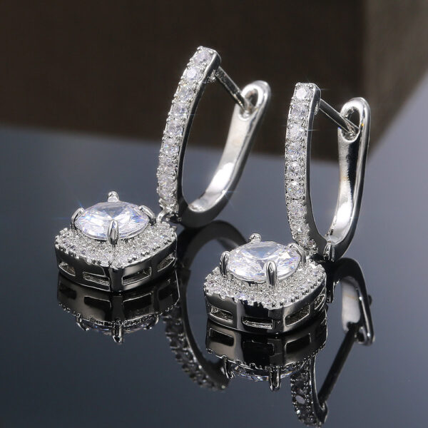 Love Heart Zircon Ear Studs Fine Beauty Wedding Ear Studs Fashion Heart-shaped Full Diamond Earrings - Image 5