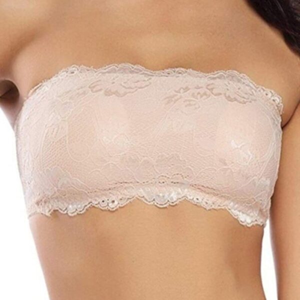Women's Strapless Lace Bra - Skin, M