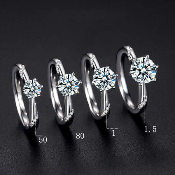 Sterling silver gold-plated moissanite ring - Image 4
