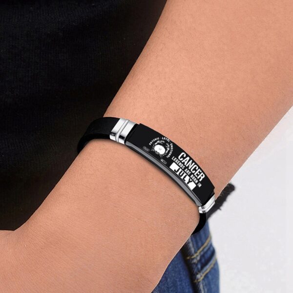 Black 12 Constellation Zodiac Sign ID Bracelets Bangles For Women Men - Image 2