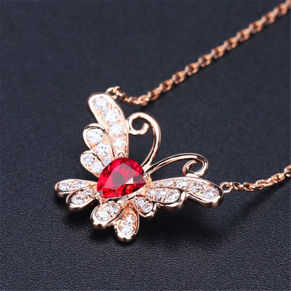 New Personality Temperament Gemstone Butterfly Necklace - Image 5