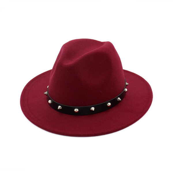 New Style Rivet Accessories Top Hat For Men and Women Woolen Hats - Image 4