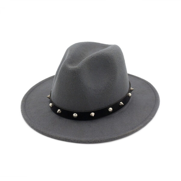 New Style Rivet Accessories Top Hat For Men and Women Woolen Hats - Image 5