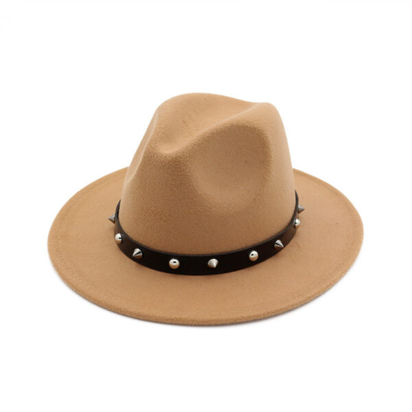 New Style Rivet Accessories Top Hat For Men and Women Woolen Hats - Image 6