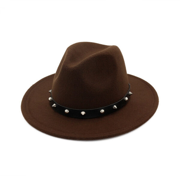 New Style Rivet Accessories Top Hat For Men and Women Woolen Hats - Image 8