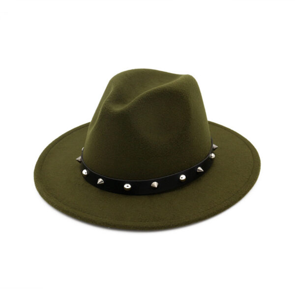 New Style Rivet Accessories Top Hat For Men and Women Woolen Hats - Image 9