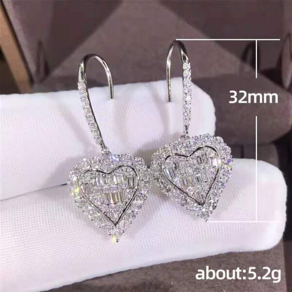 Huitan Cubic Zirconia Heat Shape Women Drop Wedding Engagement Jewelry Shine Girl Fashion Earrings - Image 4