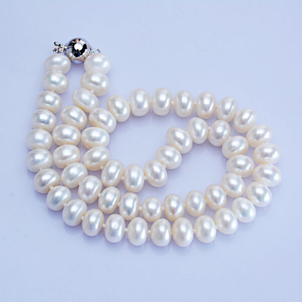 Dailan Jewelry Freshwater Pearl Necklace 10-11mm Steamed Bread Round Strong Light Ball Button Necklace Jewelry Factory Wholesale - Image 5