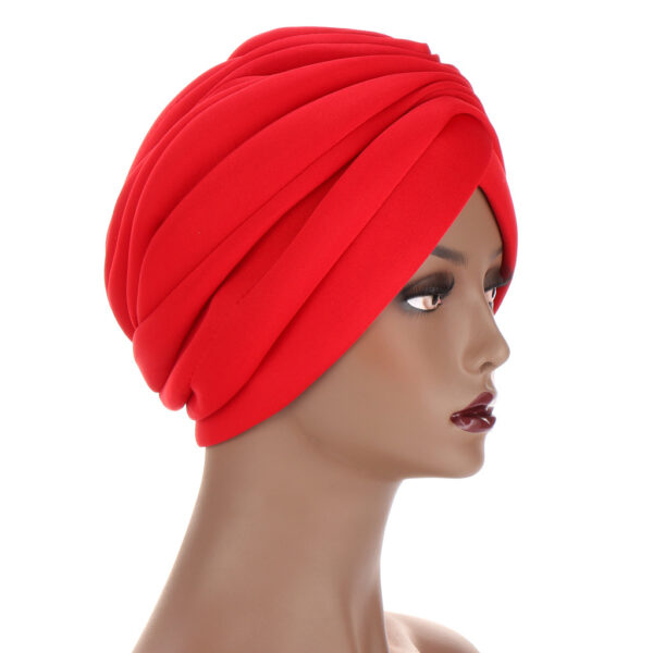 New Headwraps Hats For Women Solid Twist Ruffle Cotton Caps Chemo Beanies Turban Headwear Hats For Cancer - Image 6