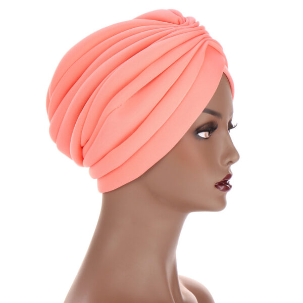 New Headwraps Hats For Women Solid Twist Ruffle Cotton Caps Chemo Beanies Turban Headwear Hats For Cancer - Image 4