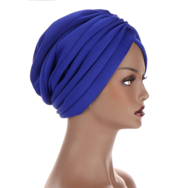 New Headwraps Hats For Women Solid Twist Ruffle Cotton Caps Chemo Beanies Turban Headwear Hats For Cancer - Image 3