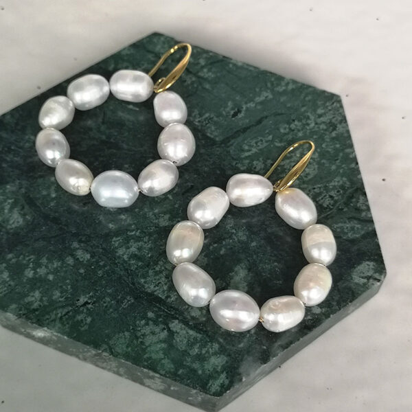 Qingdao Jewelry Wholesale Freshwater Baroque Pearl Hoop Earrings Women European and American Fashion Temperament 2019 New - Image 4