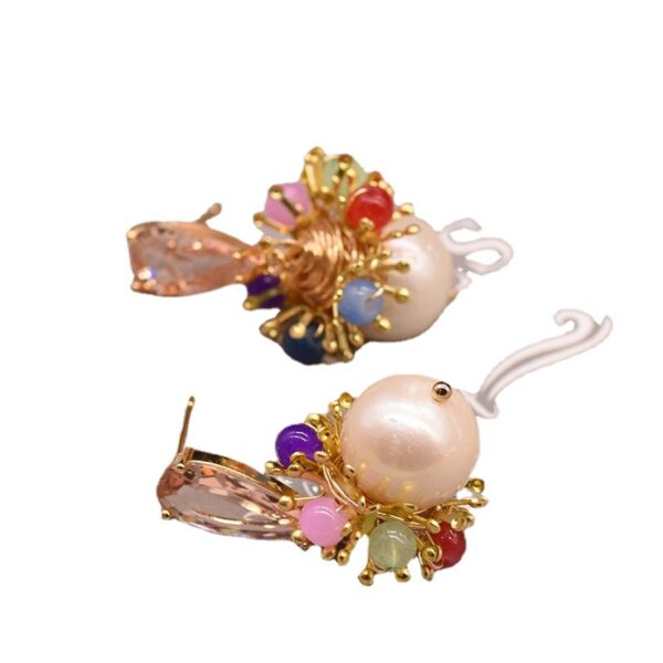 GLSEEVO Natural Water White Pearl Drop Earring 925 Sterling Silver For Women Girls Pendant Colorful Fine Jewelry GE0818 - Image 2