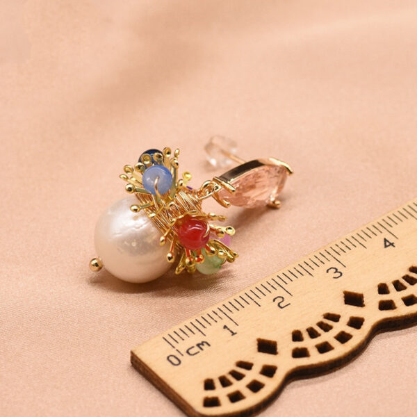 GLSEEVO Natural Water White Pearl Drop Earring 925 Sterling Silver For Women Girls Pendant Colorful Fine Jewelry GE0818 - Image 4