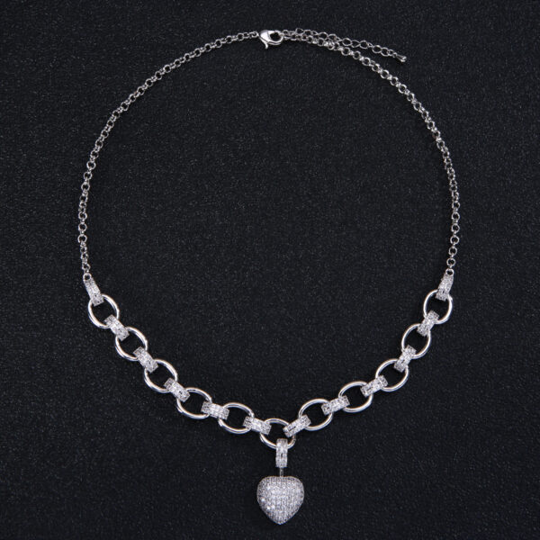 Luxury Gold Color Jewelry Set Cubic Zirconia Heart Bracelets Choker Necklace Sets For Women Wedding Bridal Jewelry Bijoux Femme - Image 4