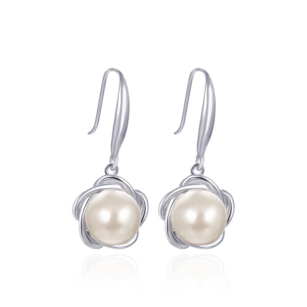 European And American Fashion OL Temperament Flower Earrings S925 Silver Ring Pearl Lady Necklace Jewelry Set - Image 2