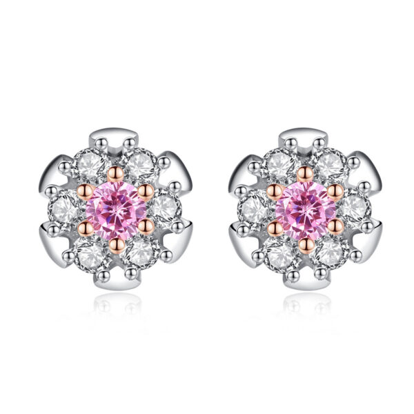 High-End Korean Two-Tone Gold Flower Bud Earrings - Image 2