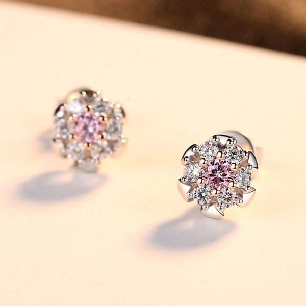 High-End Korean Two-Tone Gold Flower Bud Earrings - Image 5