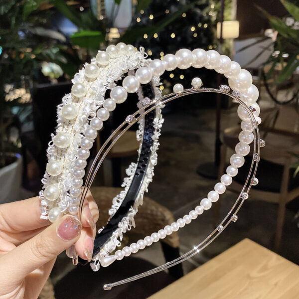 Pearl Headband Super Xiansen Headband All-match Starting Card Hair Bundle Net Red Hairpin Hair Hole - Image 4