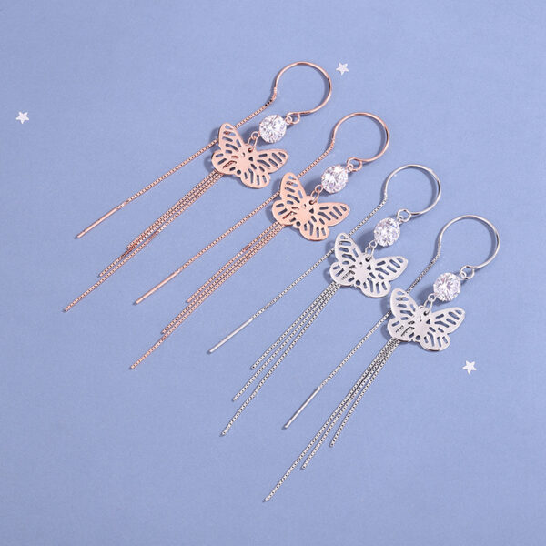 Silver Earrings Ear Line 925 Earrings Simple Ins Earrings - Image 3