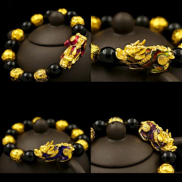 Men's 6-word Mantra Beaded Bracelet Big Compass Curse Watermelon Beads Lucky Money Handmade Chain - Image 8