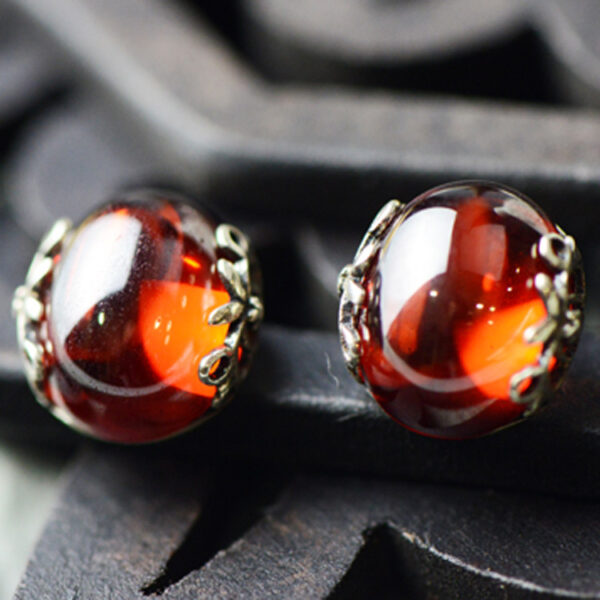 S925 sterling silver jewelry set retro gorgeous red zircon bridal jewelry, high-end fashion silver wholesale - Image 4