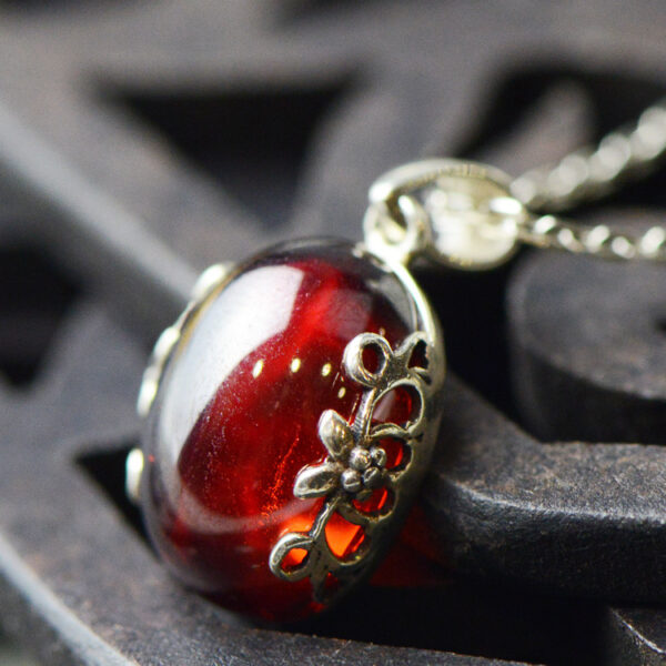 S925 sterling silver jewelry set retro gorgeous red zircon bridal jewelry, high-end fashion silver wholesale - Image 3