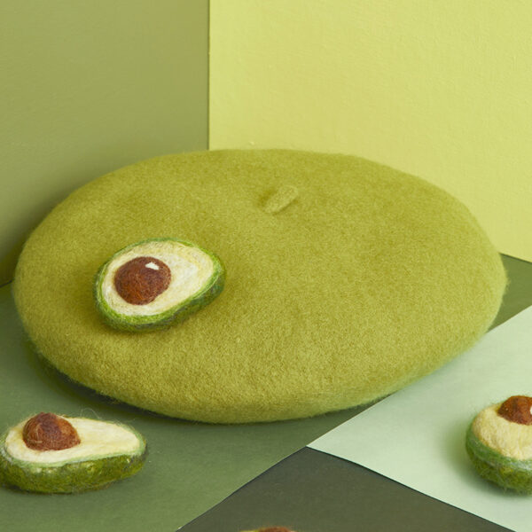 Autumn and winter wool felt beret bizarre fruit hat - Image 3