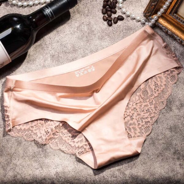 Women's Satin Lace Panties - L