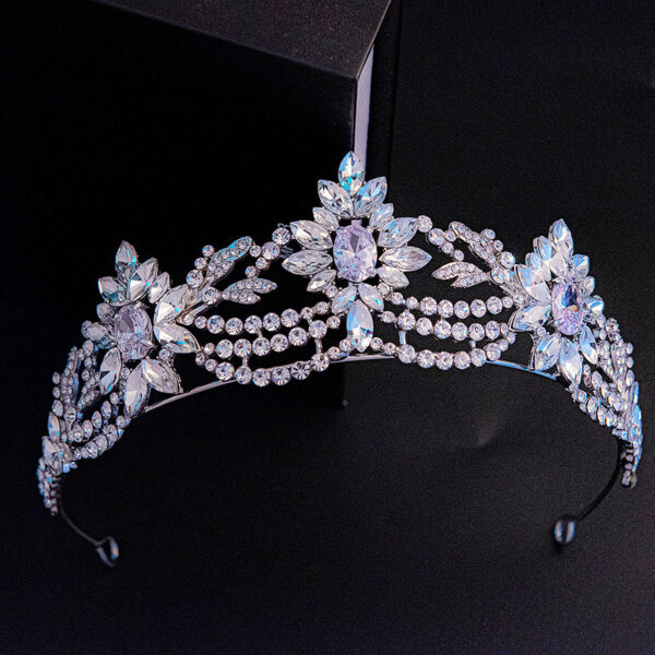 New European And American 3A Zirconia Bridal Wedding Crown - Image 3