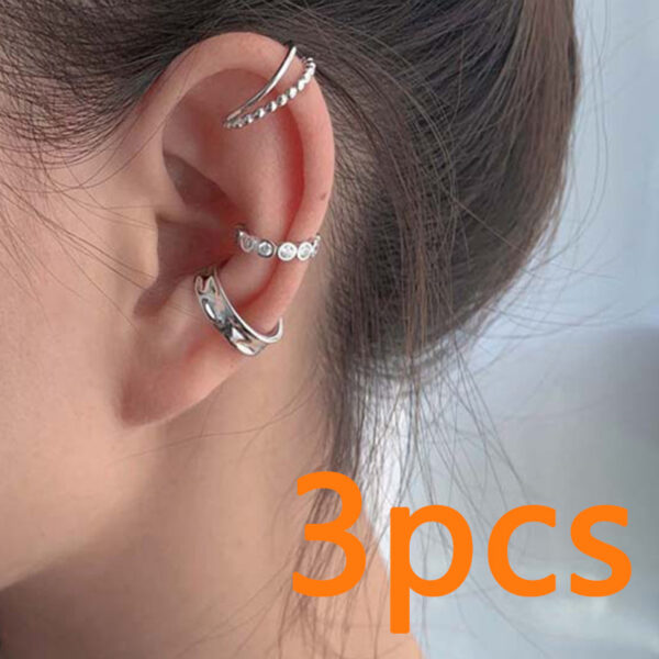 Explosion Style Tassel C-shaped Copper Zircon Ear Bone Clip 4 Pcs Butterfly - Image 6