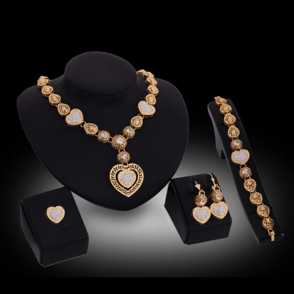 Foreign trade classic alloy jewelry four sets of exaggerated bride wedding jewelry ladies Party Jewelry Gift Set - Image 2